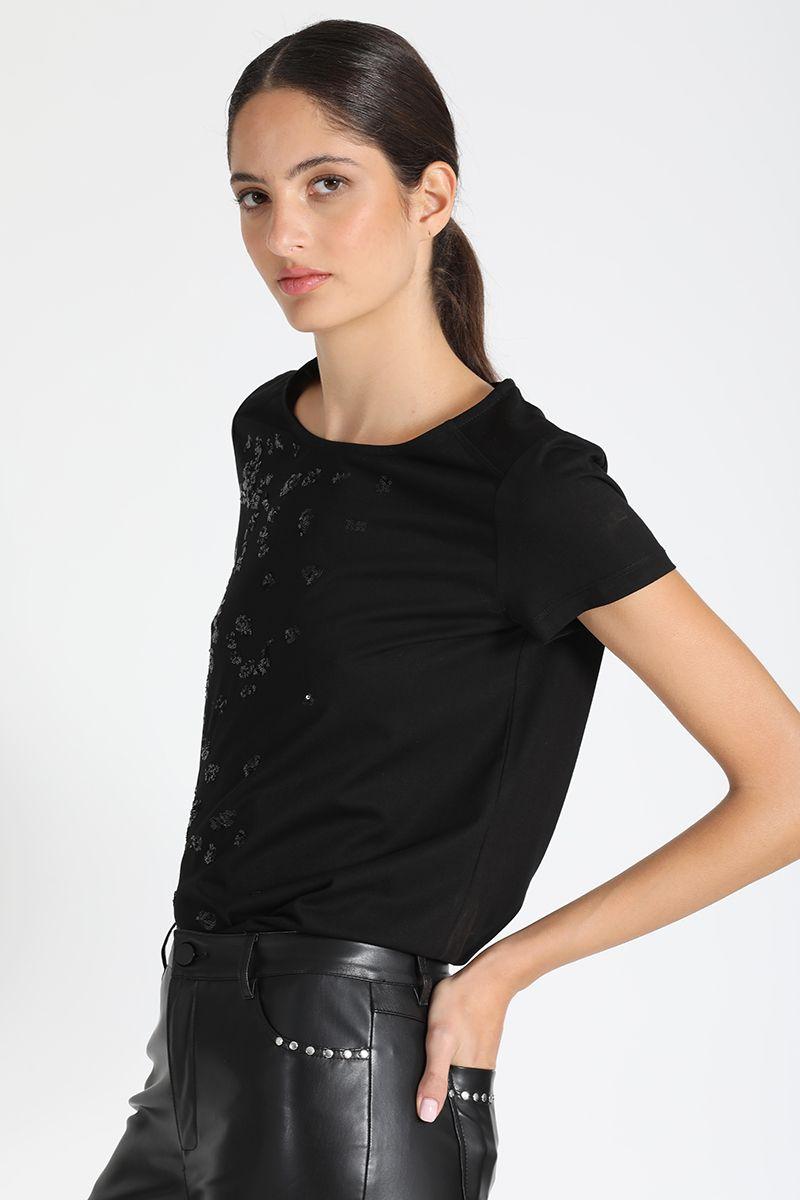 Polera Negra Con Lentejuelas Liola-2
