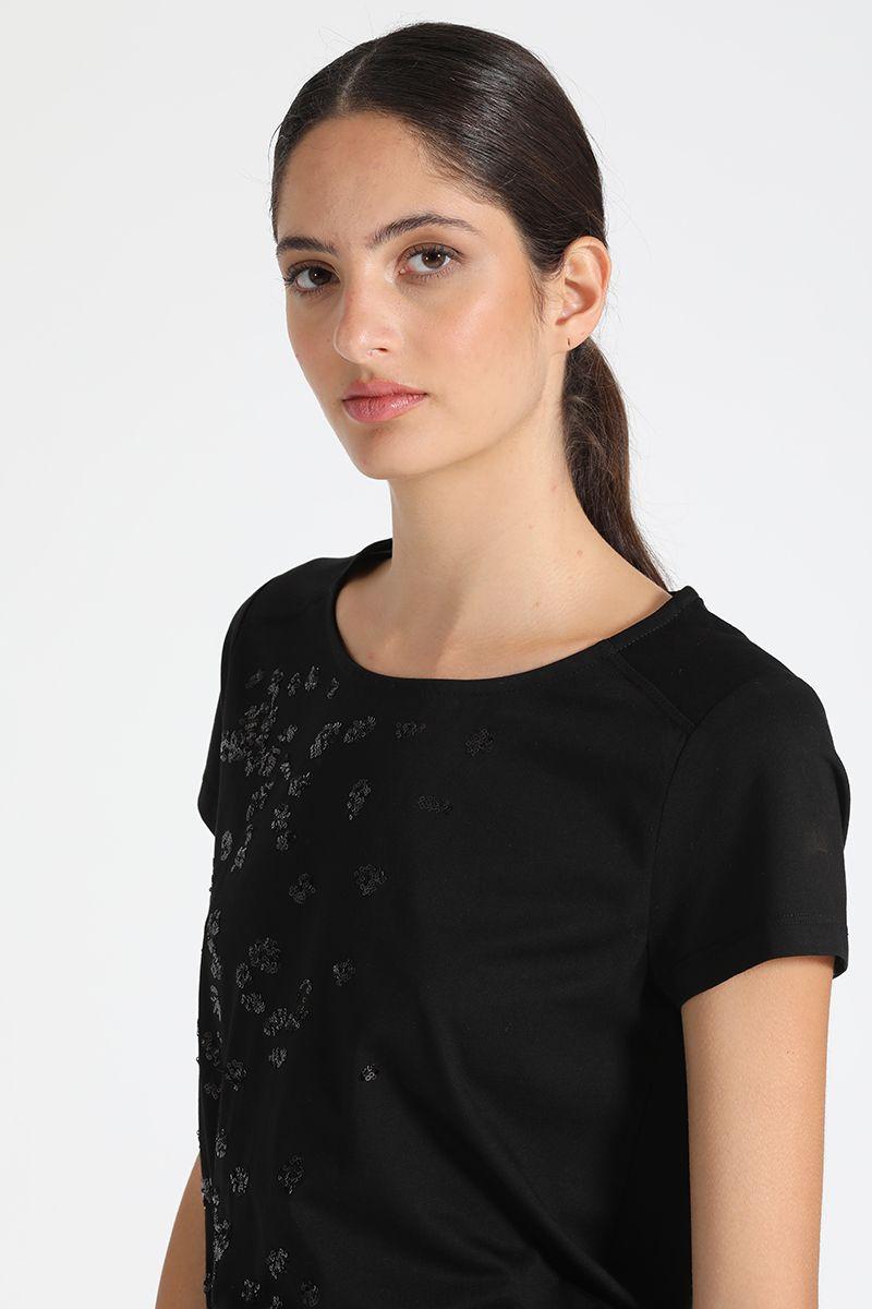 Polera Negra Con Lentejuelas Liola-4