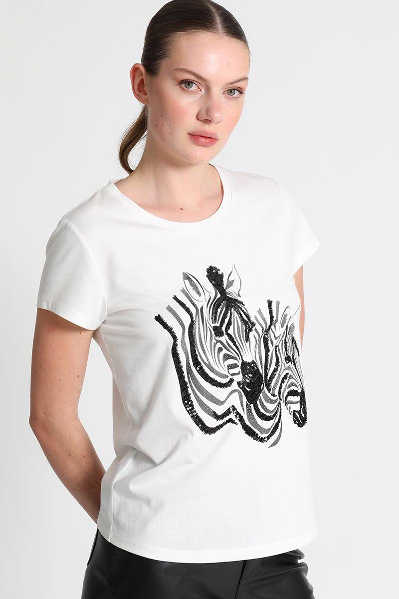 Polera Estampado Animal Print Blanco Liola-3