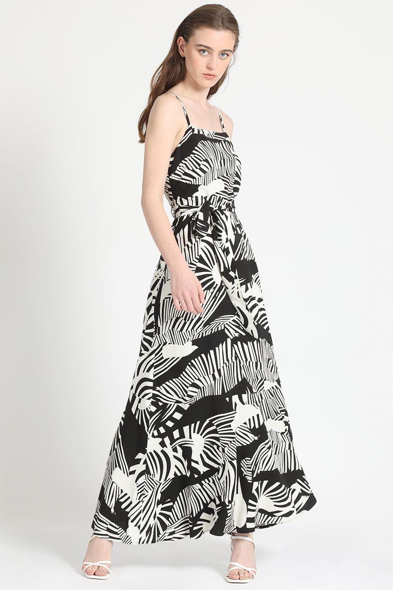 Vestido Maxi Estampado Negro Liola-0