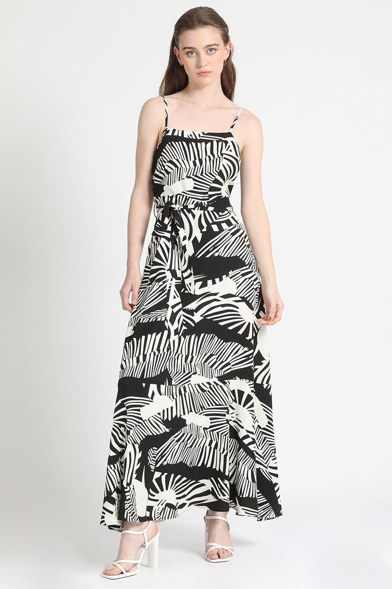 Vestido Maxi Estampado Negro Liola-2