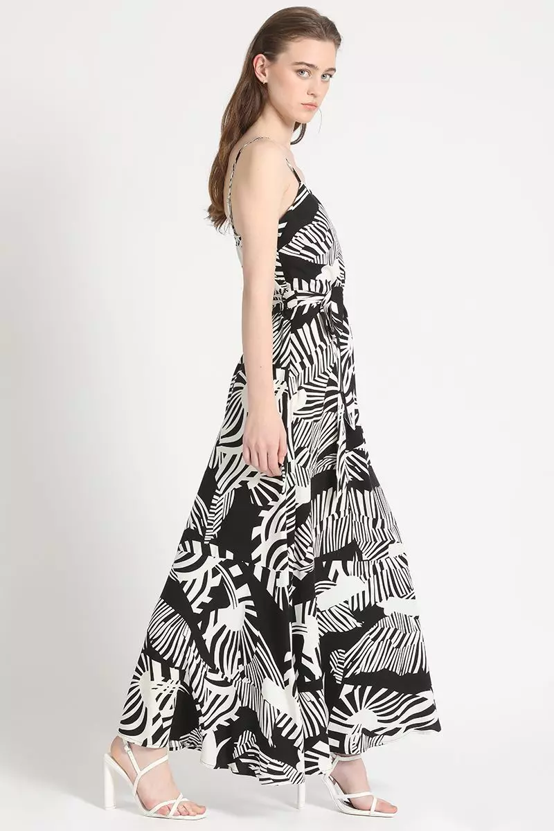 Vestido Maxi Estampado Negro Liola-3