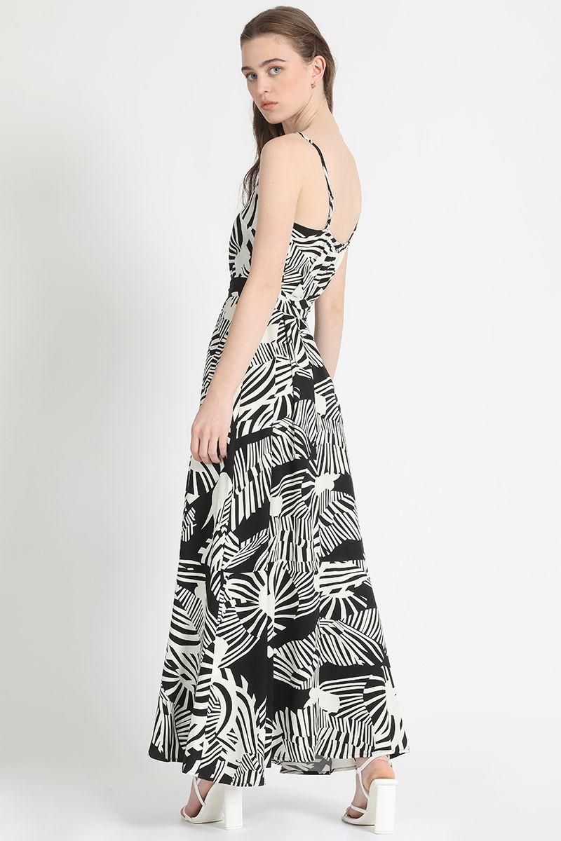 Vestido Maxi Estampado Negro Liola-4