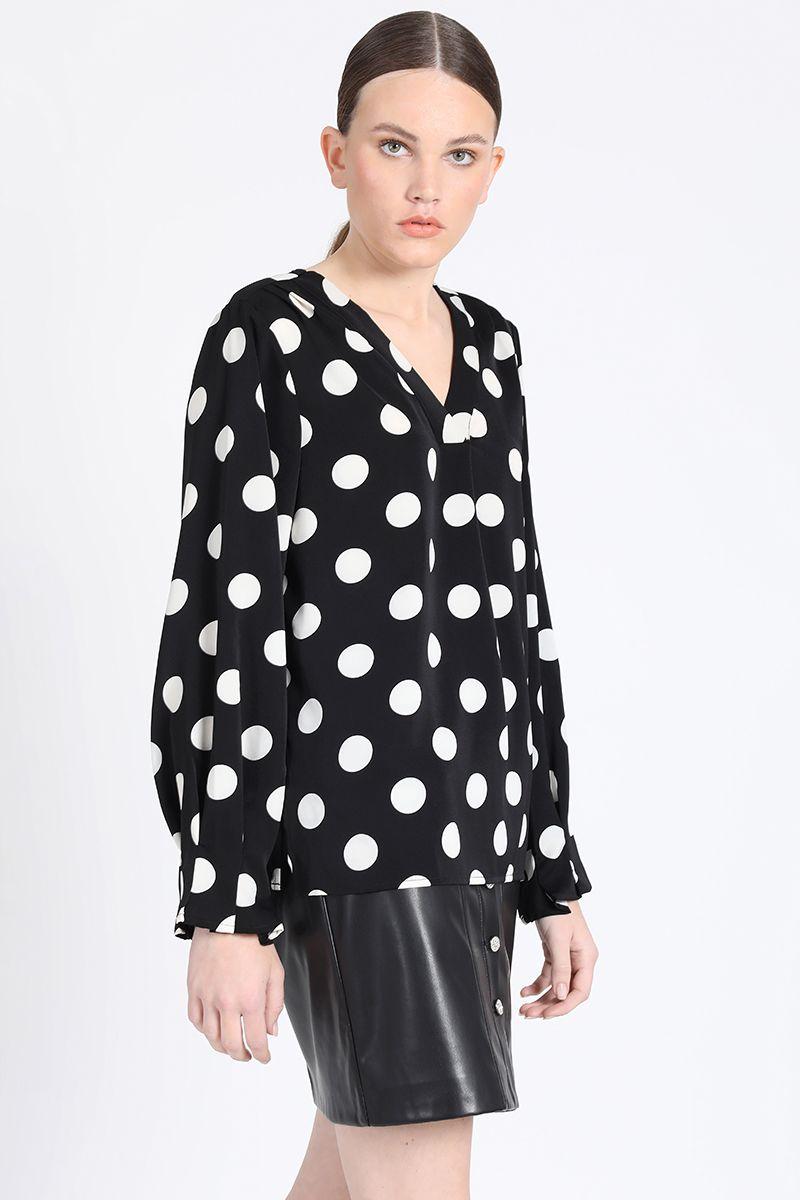 Blusa Estampado Lunares, Negro Liola-0