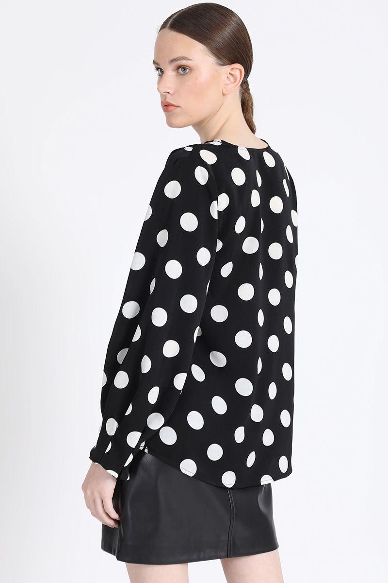 Blusa Estampado Lunares, Negro Liola-4