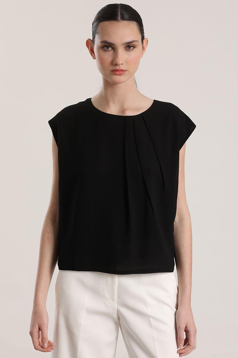 Top gasa Liola mujer negro-4