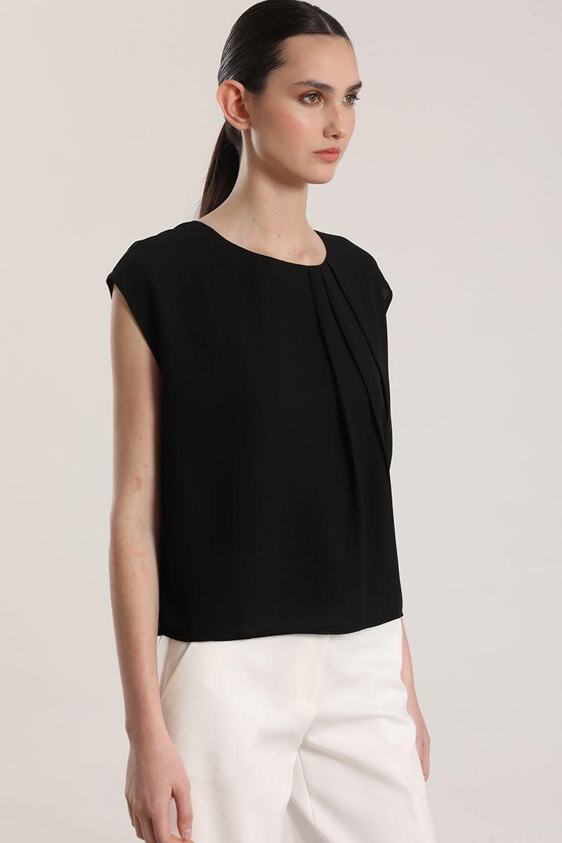 Top gasa Liola mujer negro-5
