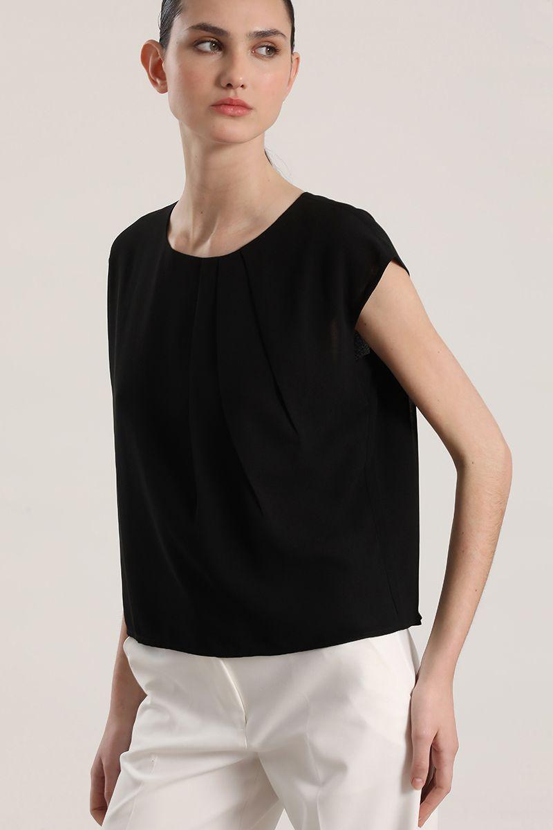 Top gasa Liola mujer negro-6
