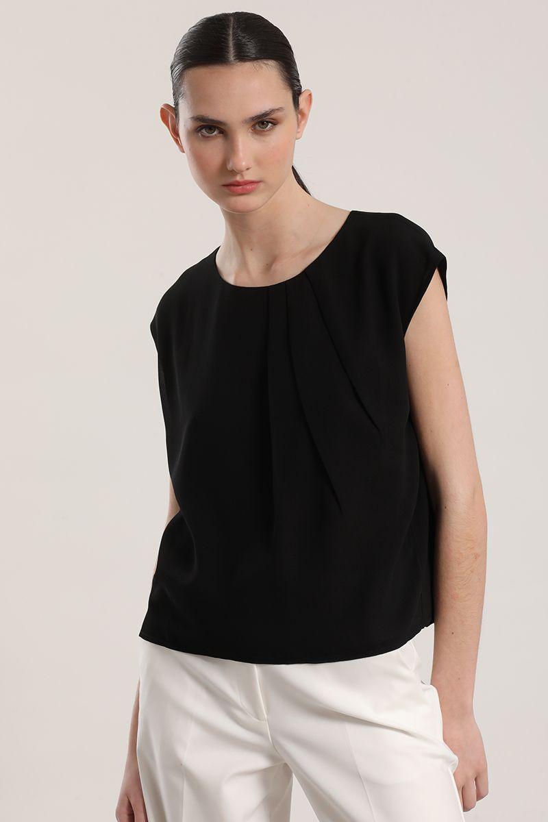 Top gasa Liola mujer negro-7
