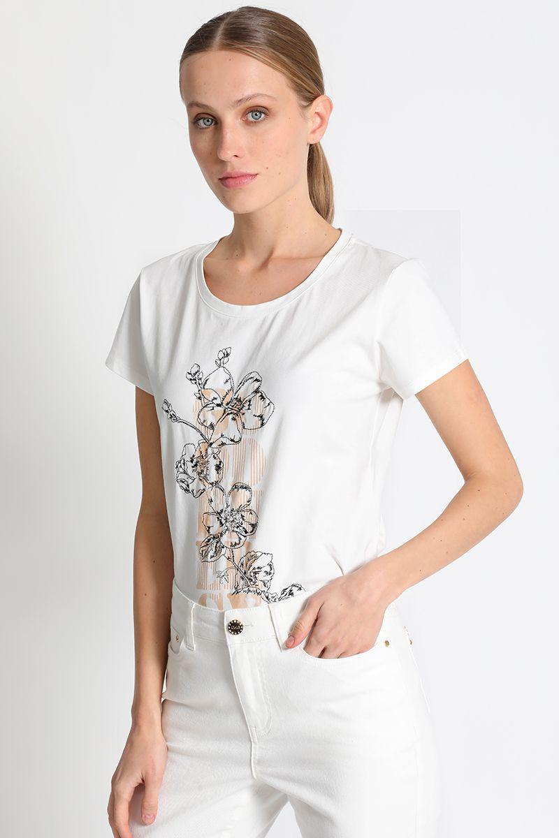 Polera Básica Estampado Blanco Liola-2