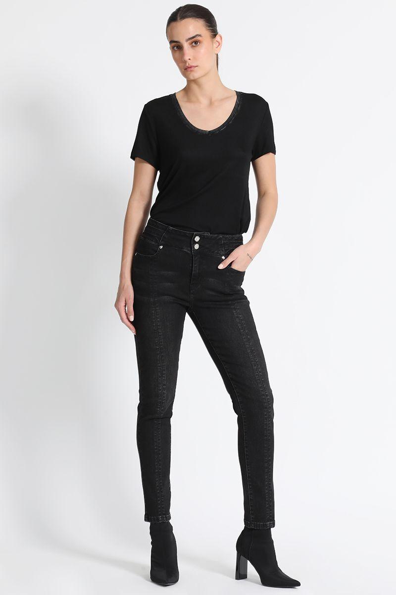 Jean Skinny Tiro Medio Negro Liola-0