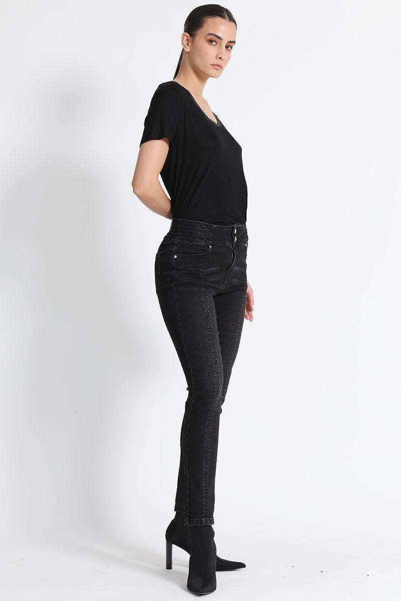 Jean Skinny Tiro Medio Negro Liola-4