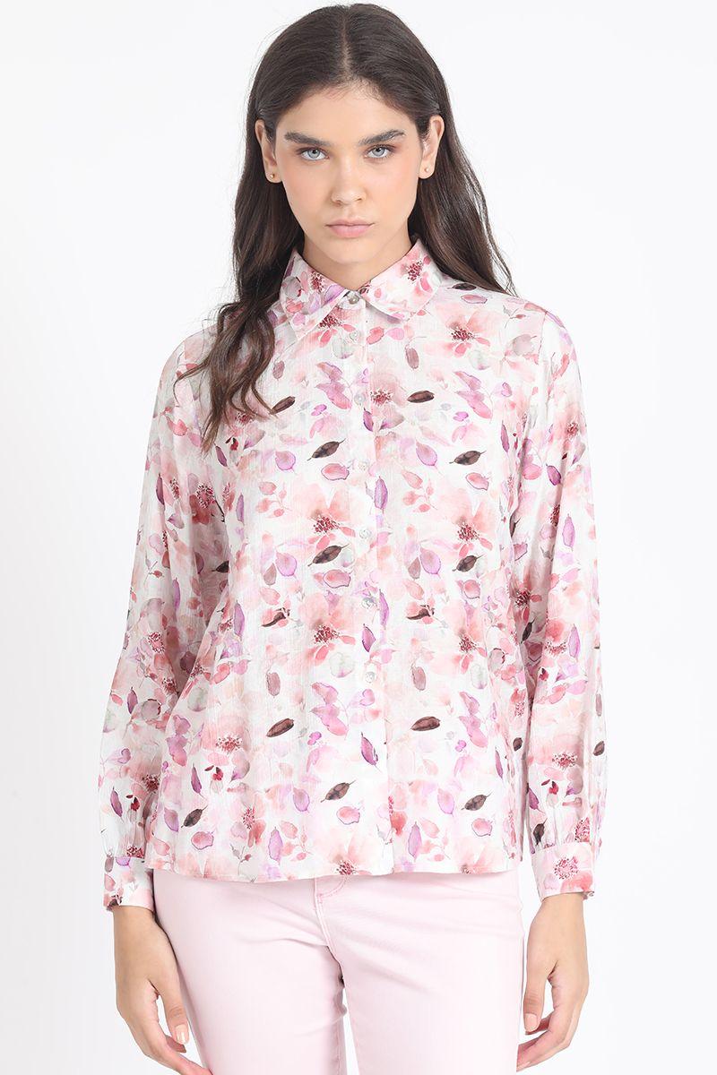 Blusa Estampado Flor Acuarela, Crudo Liola-0