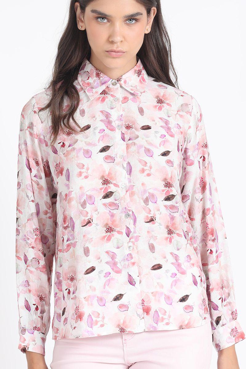 Blusa Estampado Flor Acuarela, Crudo Liola-2