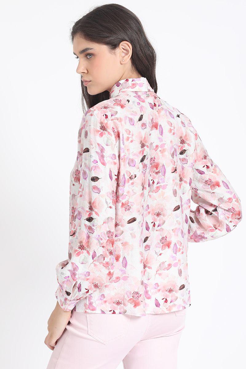 Blusa Estampado Flor Acuarela, Crudo Liola-3