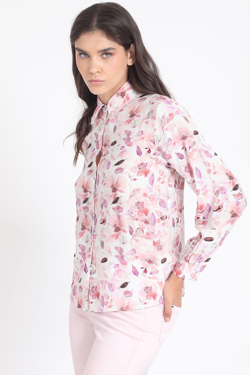 Blusa Estampado Flor Acuarela, Crudo Liola-4