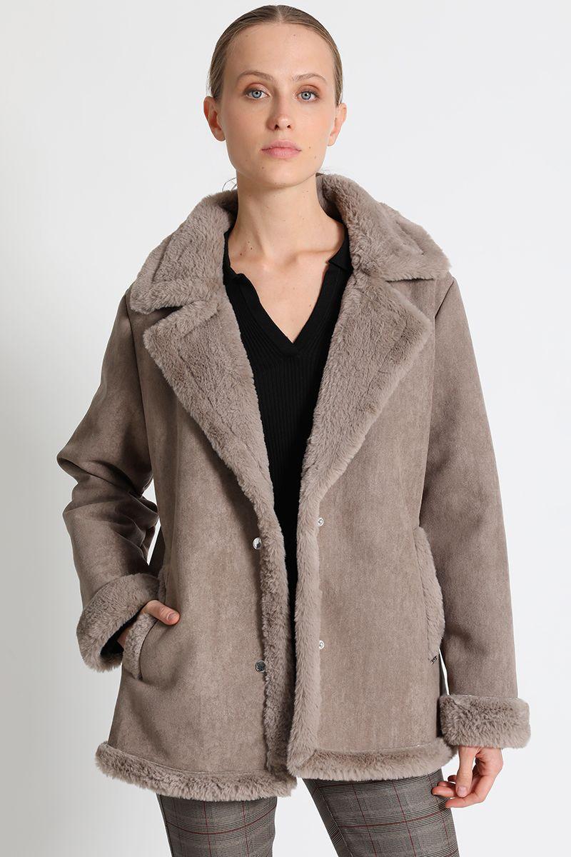 Chaqueta Aviador Doble Faz Beige Liola-0