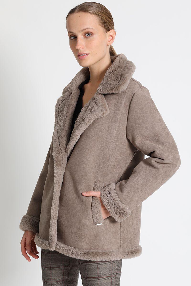 Chaqueta Aviador Doble Faz Beige Liola-3
