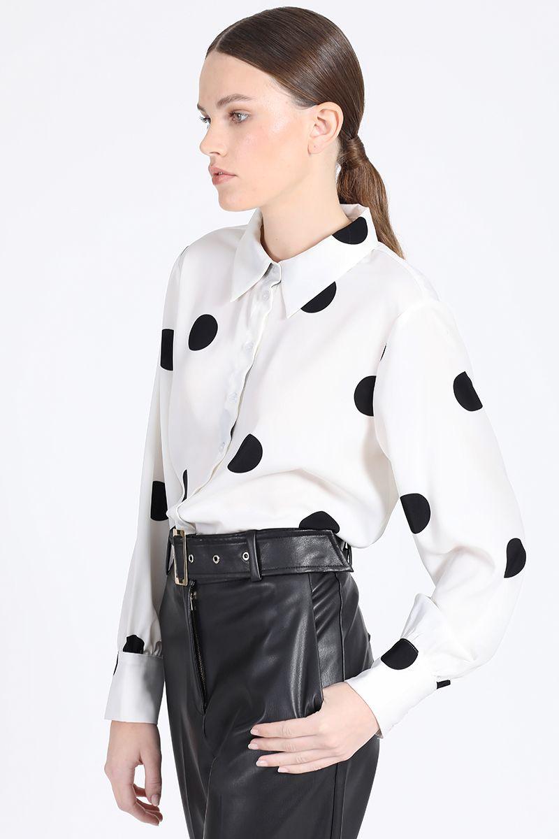 Blusa Estampado Lunares, Crudo Liola-1