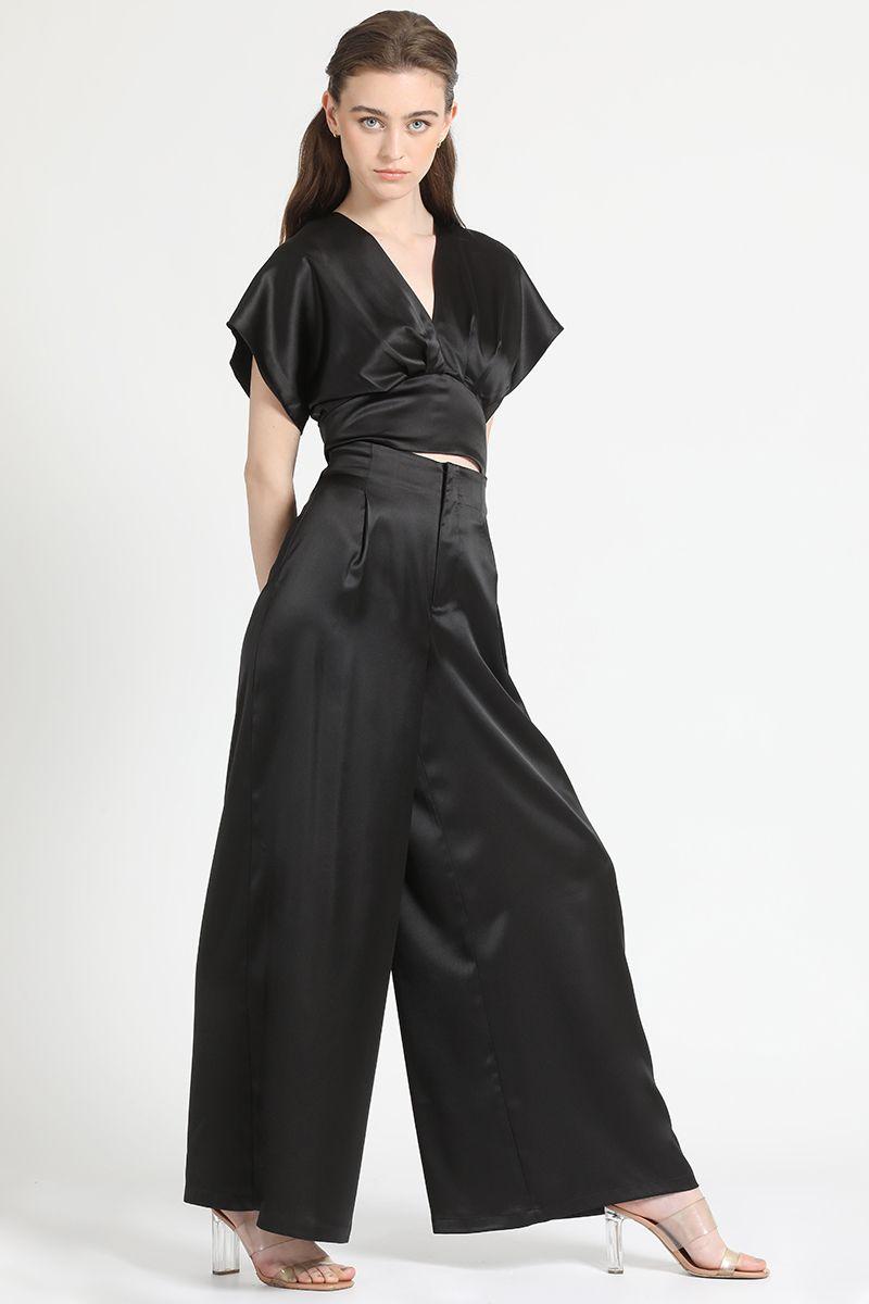 Top Satin Con Lazada, Negro Liola-2