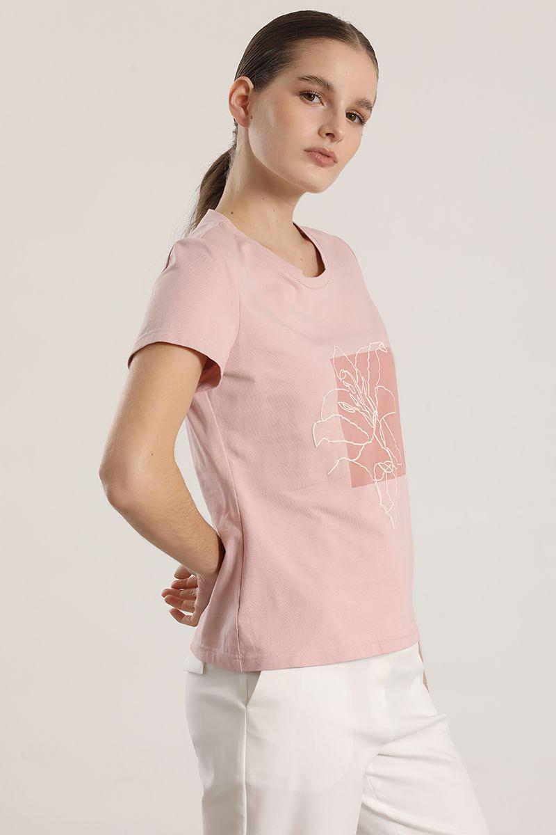 Polera estampado flor liola mujer rosa-3