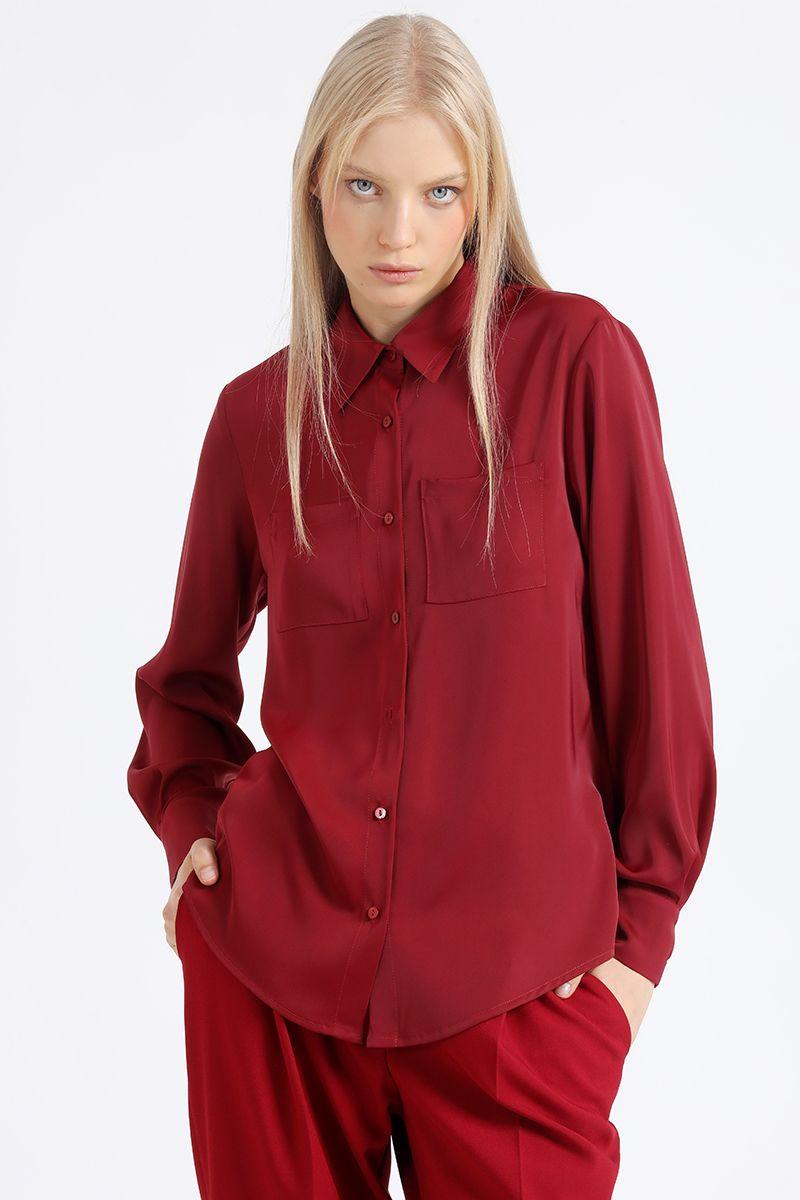 Blusa Basica Satin, Vino Liola-2