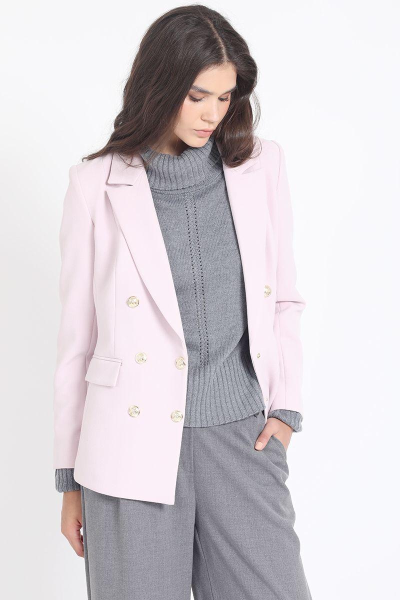 Blazer Entallado Cruzado, Rosa Liola-3