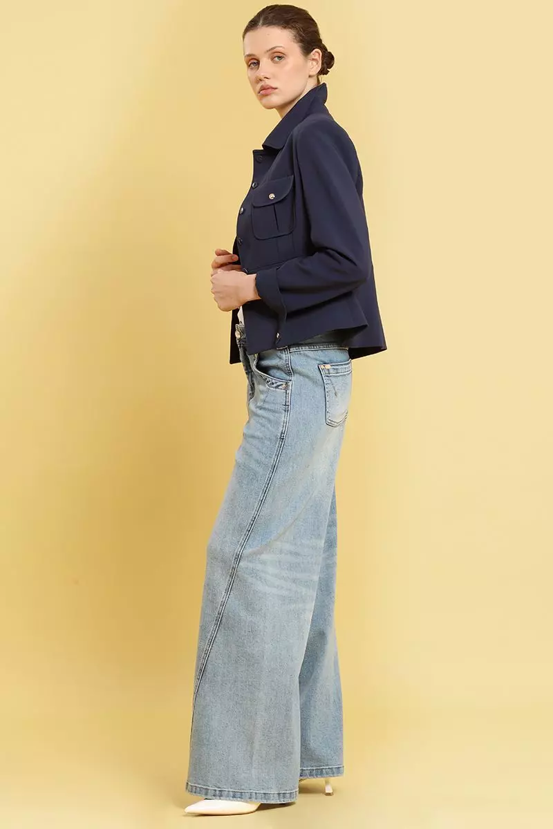 Jeans palazzo, tiro alto, celeste Liola-2