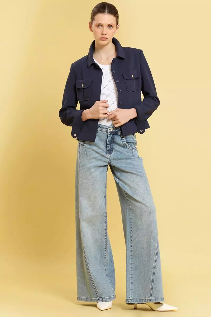 Jeans palazzo, tiro alto, celeste Liola-3