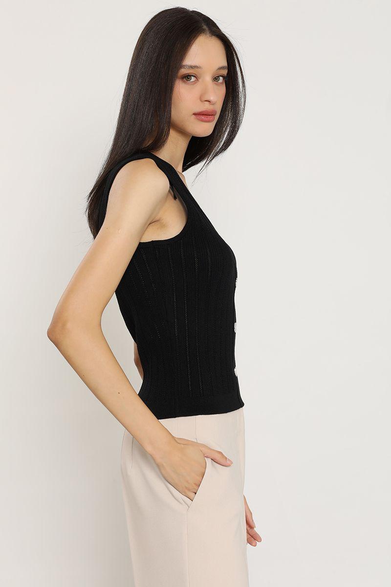 Top punto, boton decorativo, negro Liola-3