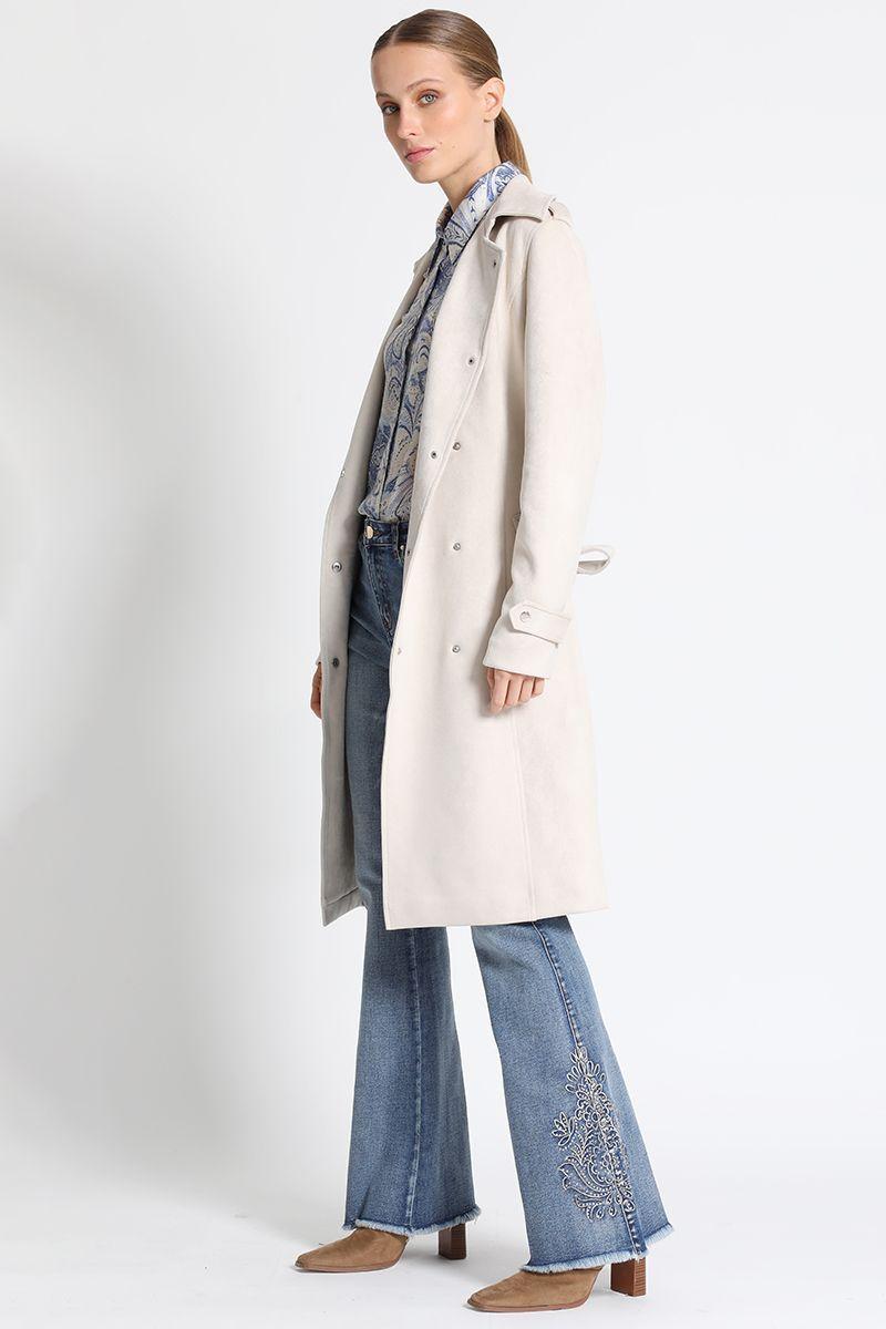 Trench Efecto Gamuza Masilla Liola-3