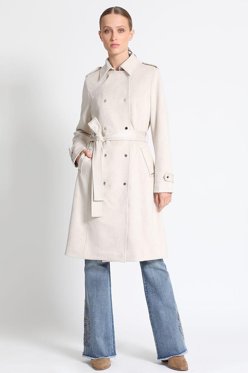 Trench Efecto Gamuza Masilla Liola-1