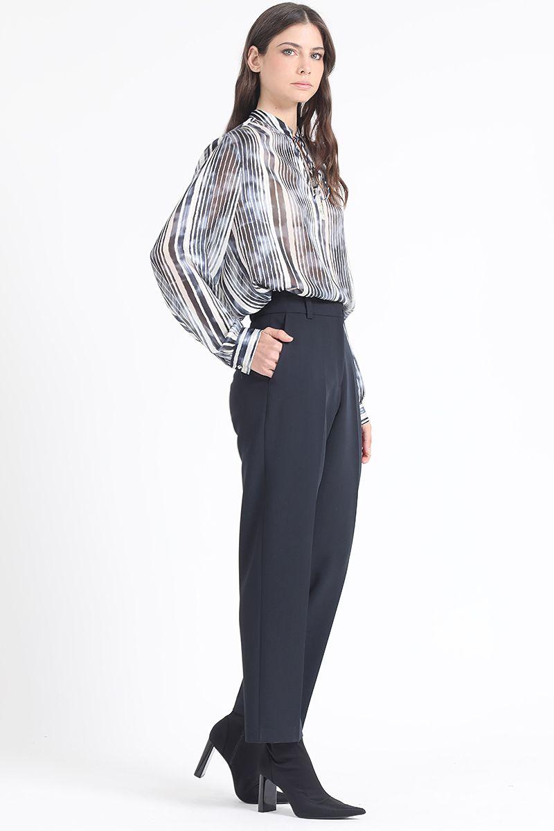 Pantalon Sastre Tiro Alto, Azul Marino Liola-0