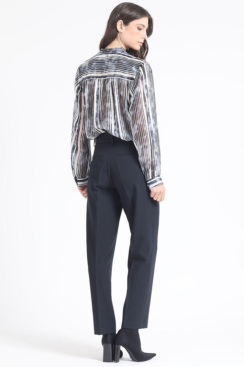 Pantalon Sastre Tiro Alto, Azul Marino Liola-2