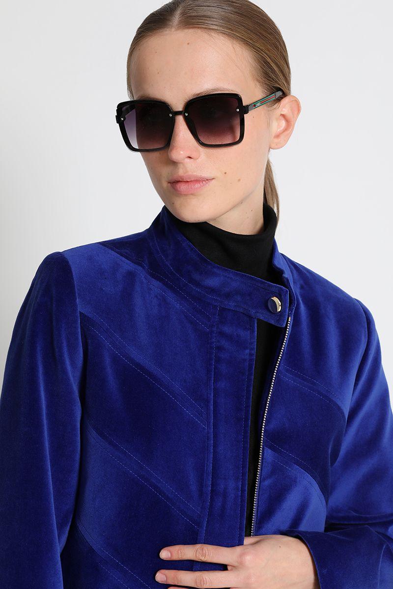 Chaqueta Entallada Terciopelo Azul Liola-1