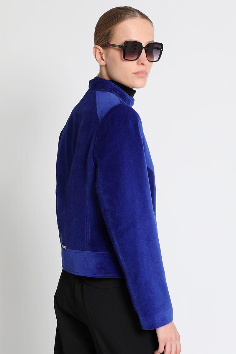 Chaqueta Entallada Terciopelo Azul Liola-3