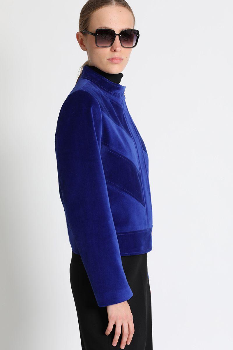 Chaqueta Entallada Terciopelo Azul Liola-5