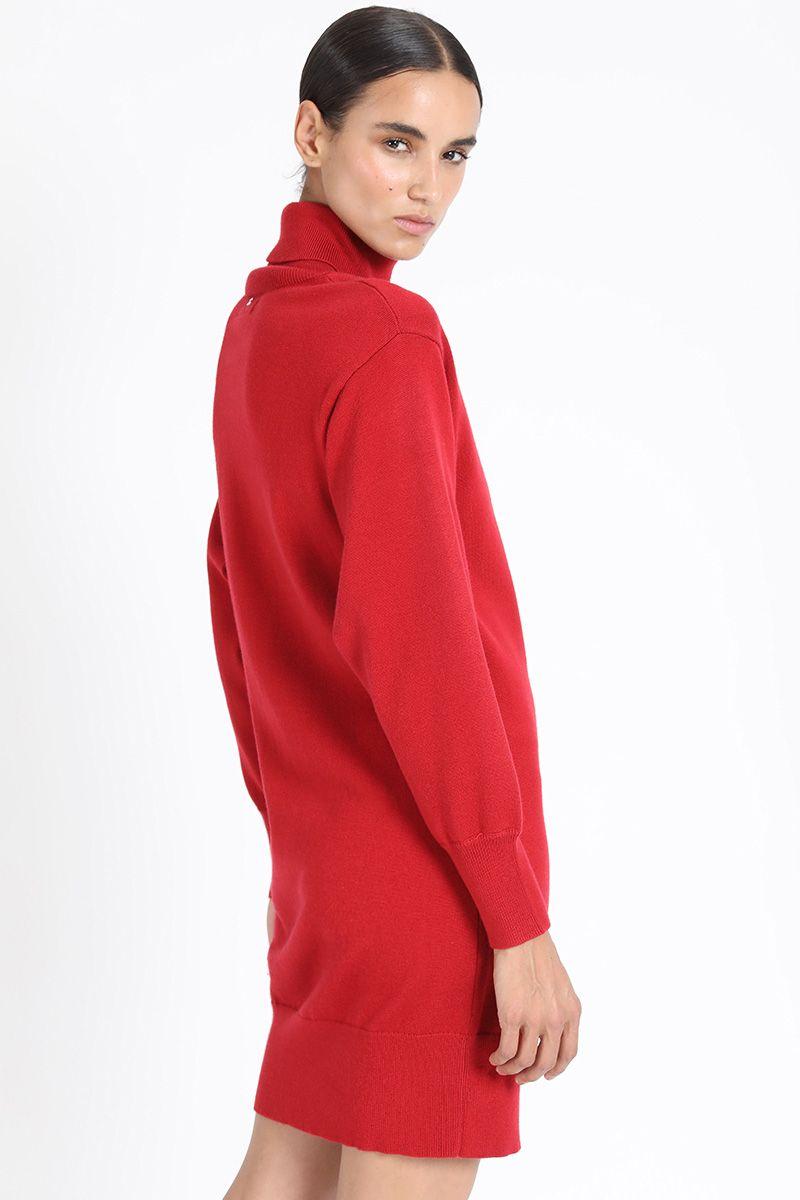Vestido Tejido Punto, Rojo Liola-3