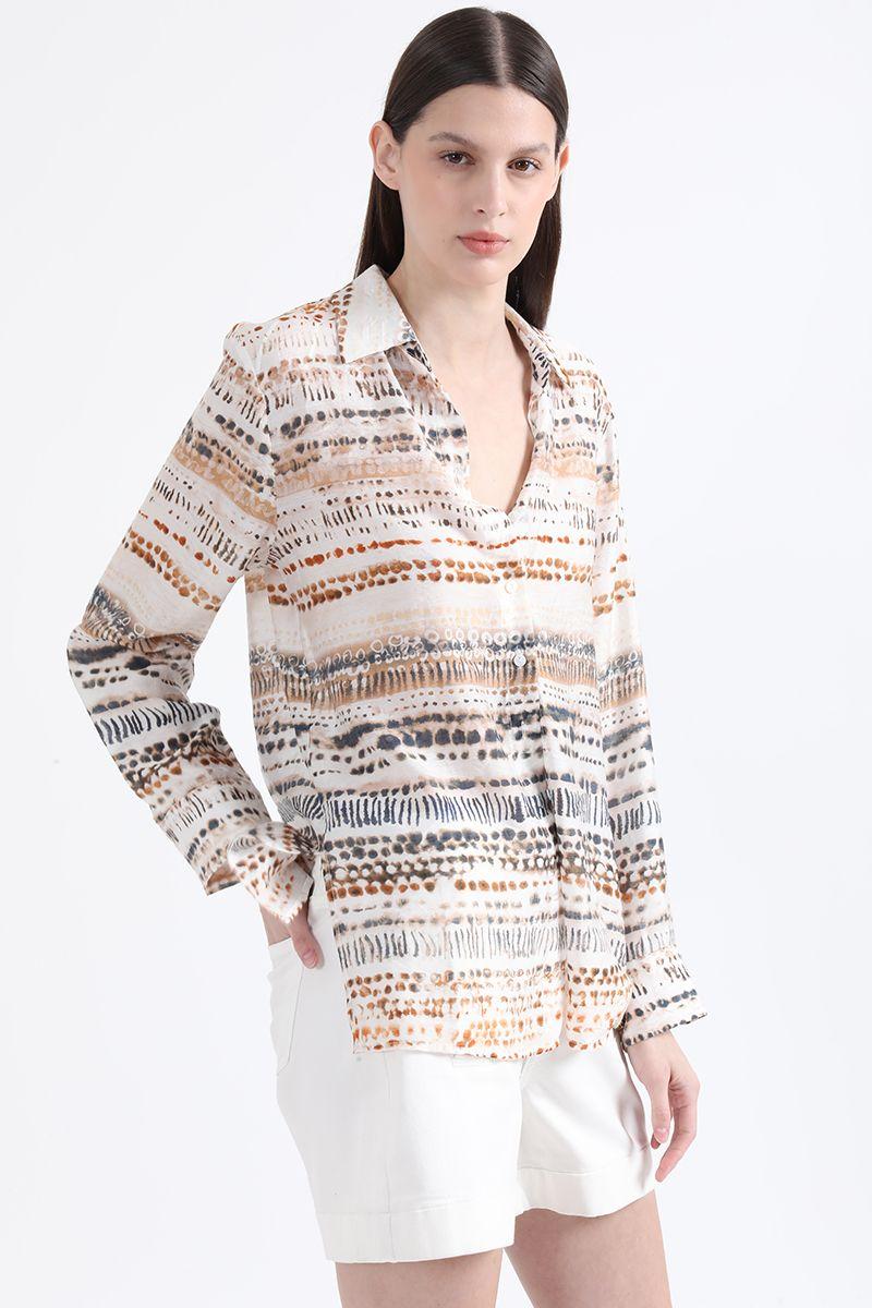 Camisa Estampada, Crudo Liola-2