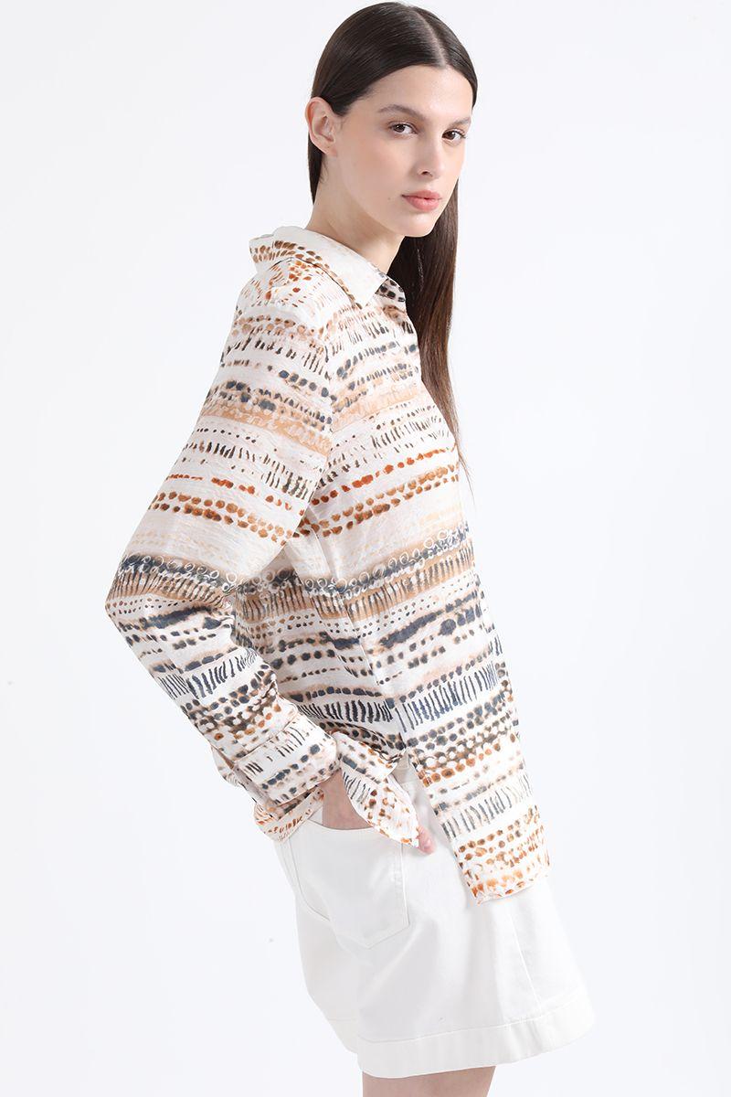 Camisa Estampada, Crudo Liola-4