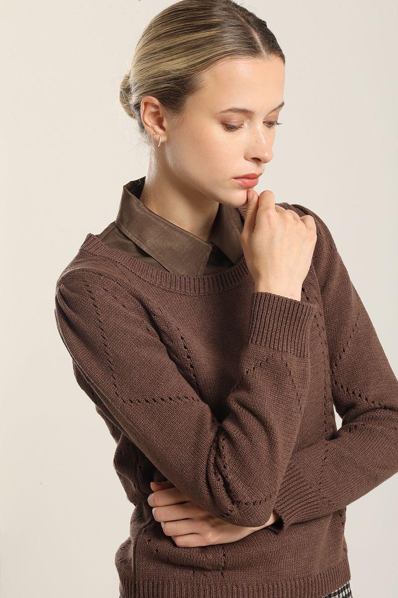 Jersey Punto Fantasia, Chocolate Liola-3