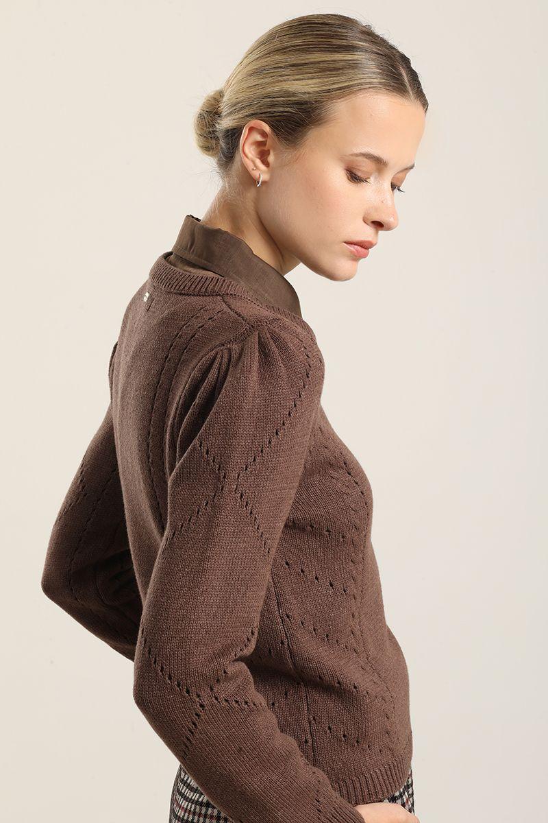 Jersey Punto Fantasia, Chocolate Liola-4