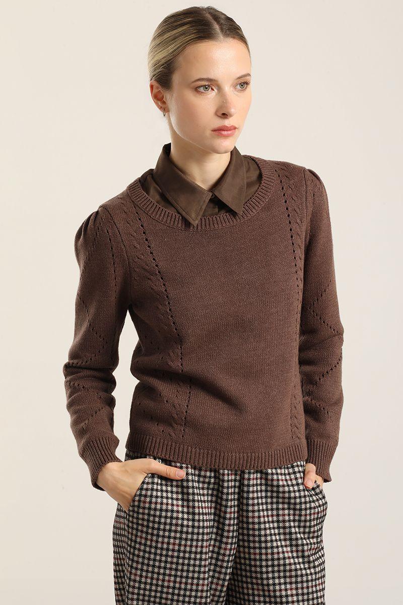 Jersey Punto Fantasia, Chocolate Liola-5