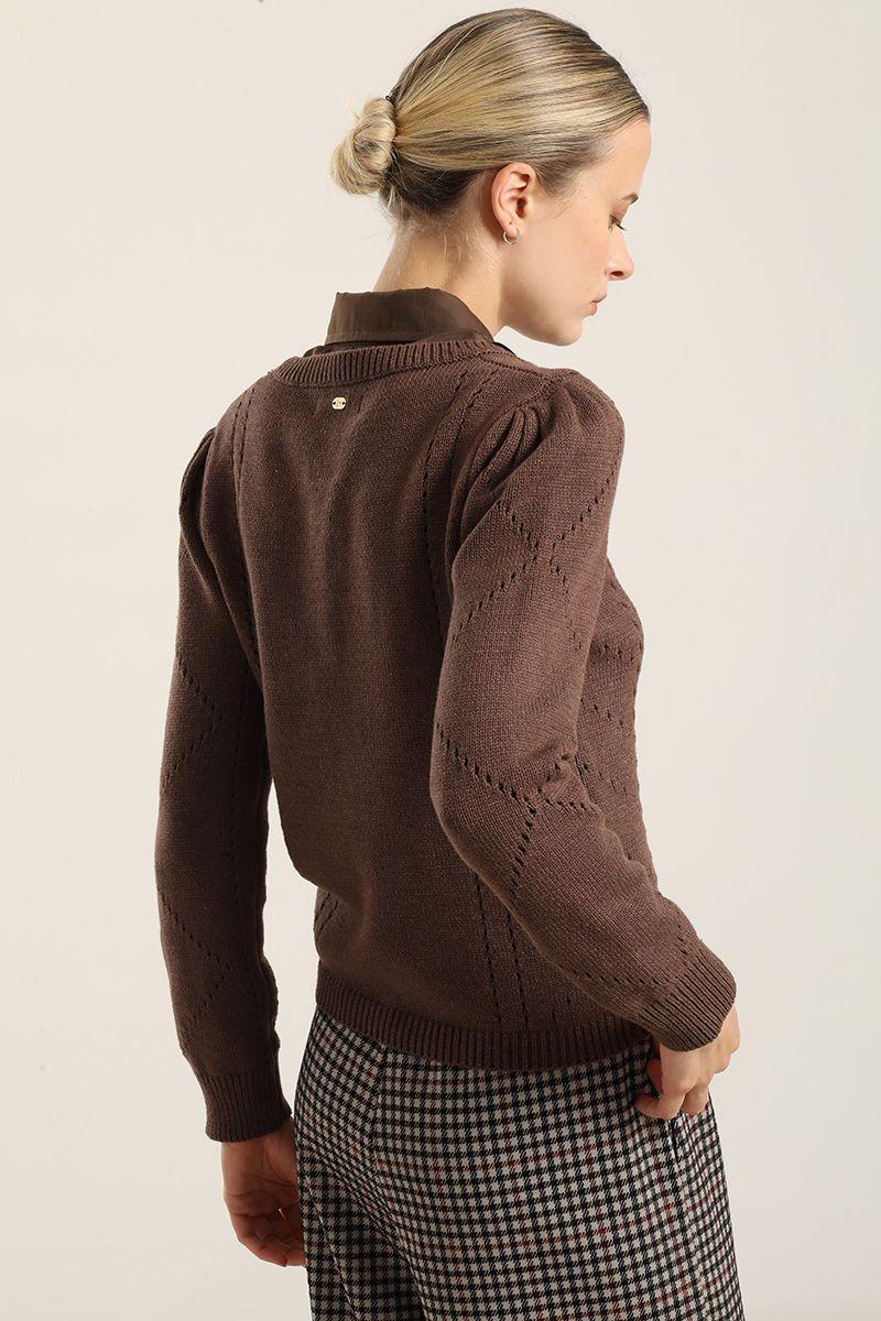 Jersey Punto Fantasia, Chocolate Liola-6