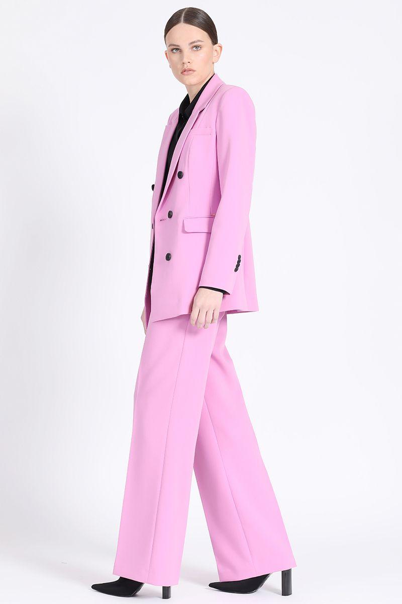 Blazer Largo Con Entalle, Cruzado, Lila Liola-3