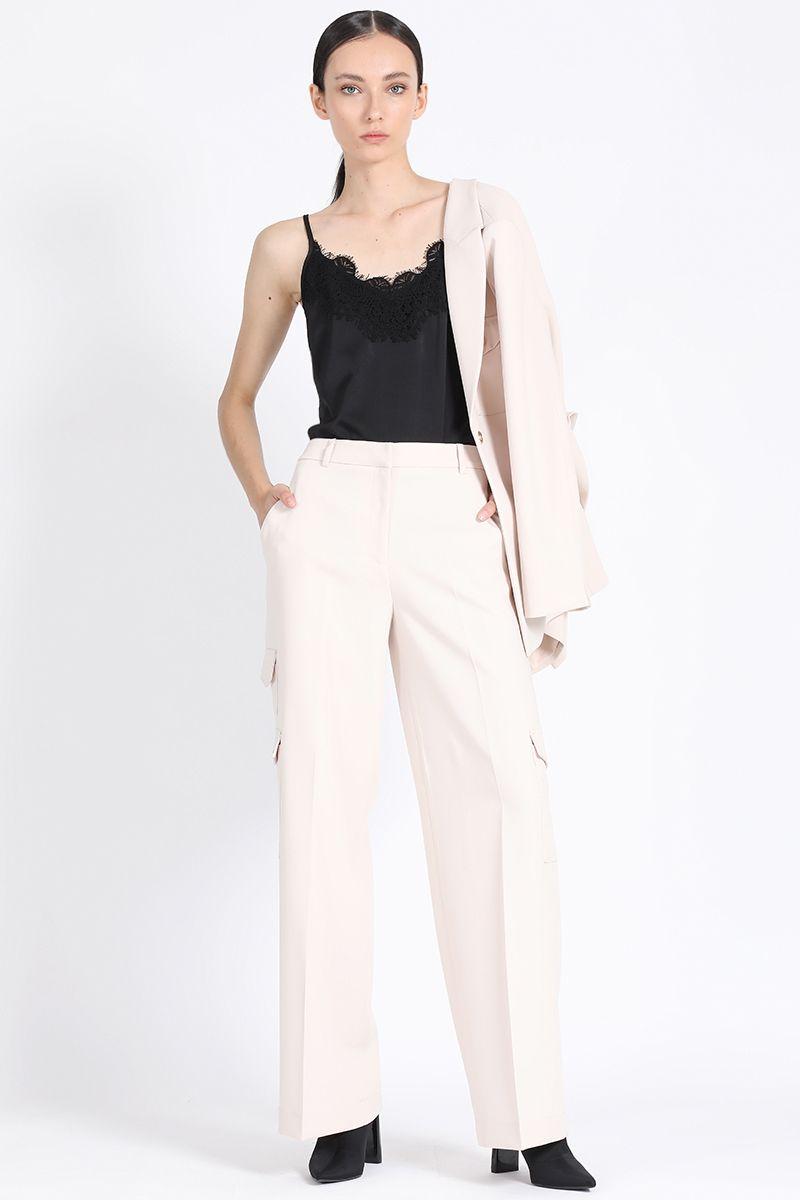 Pantalon Cargo Ancho, Crudo Liola-0