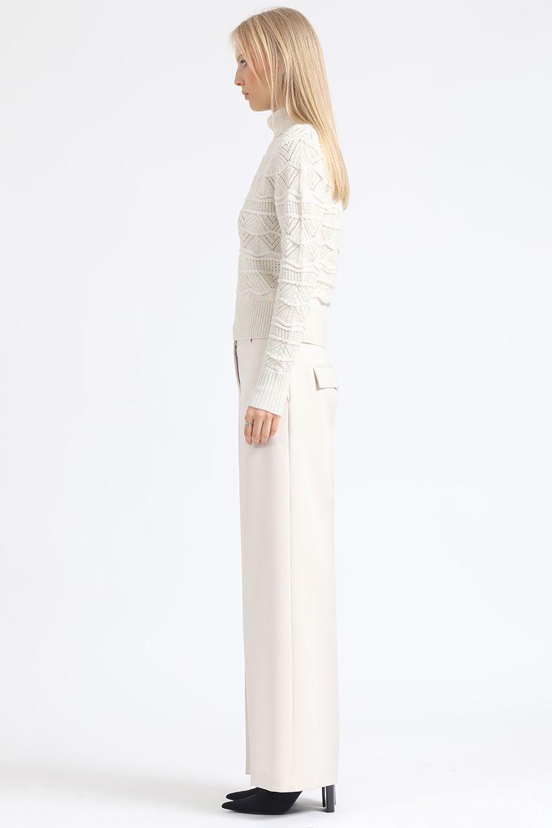 Pantalon Ancho, Tiro Alto, Crudo Liola-2