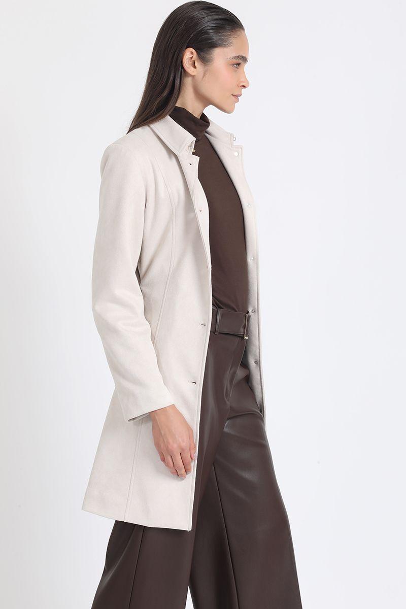 Trench Efecto Gamuza, Forro Estampado, Beige Liola-2