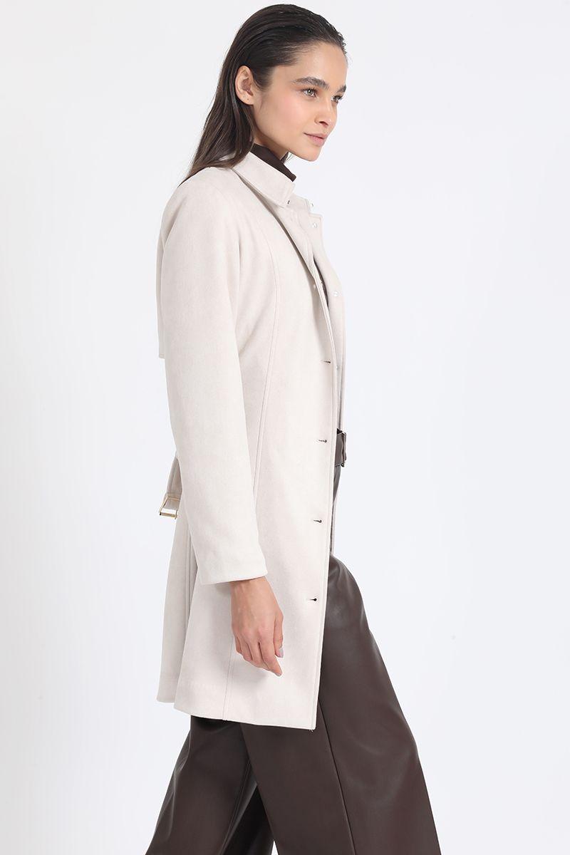 Trench Efecto Gamuza, Forro Estampado, Beige Liola-5