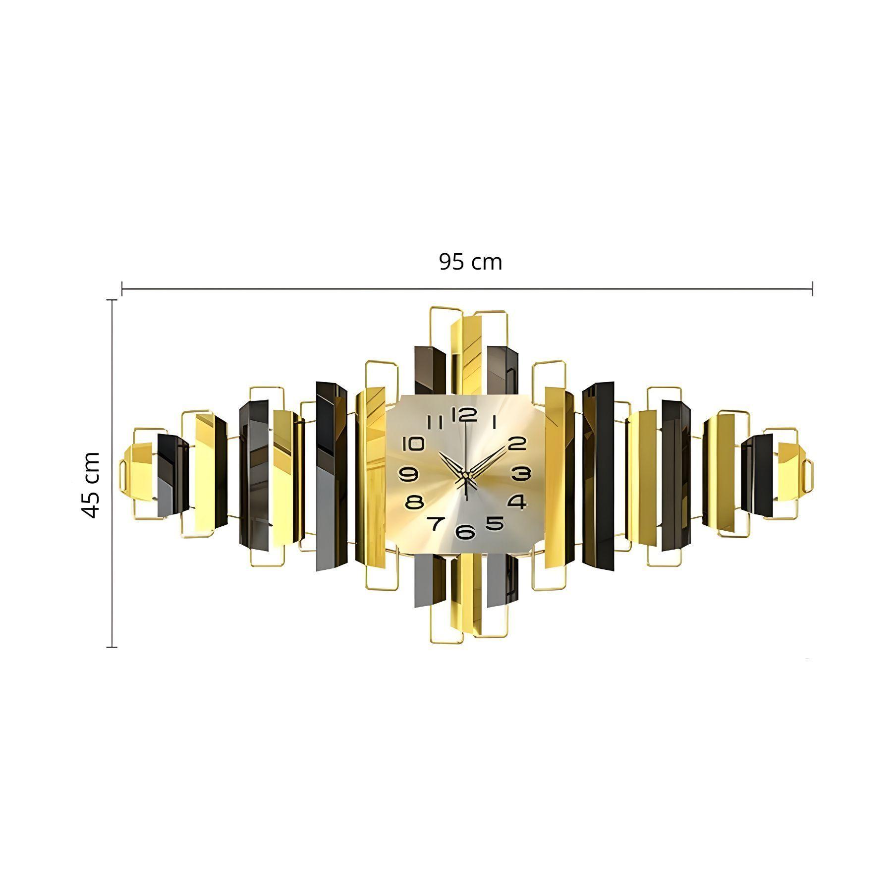 Reloj Metálico De Muro 95cm x 45cm Diseño Moderno-1
